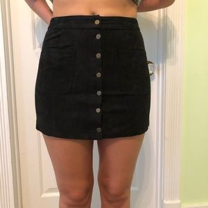 Velvet button up skirt